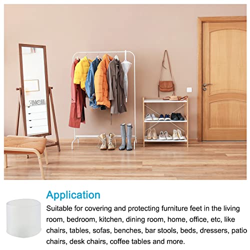 METALLIXITY Chair Leg End Cover (16mm Dia) 8Pcs, PVC Furniture Feet Caps Floor Protector - for Sofa Table Patio Chairs Clear - Image 3