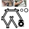 Multi Angle Tool,Multi angle measuring ruler,6-Sided Angle Measurement Tool,Multi Angle Aluminum Alloy Measuring Ruler,Multifunctional measuring ruler,Layout Tool for Handymen, Builders, Craftsmen.