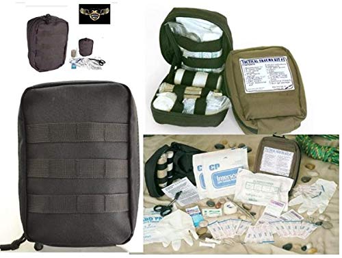 VAS Black Ops Tactical Trauma First AID KIT #1 - Black MOLLE Bag