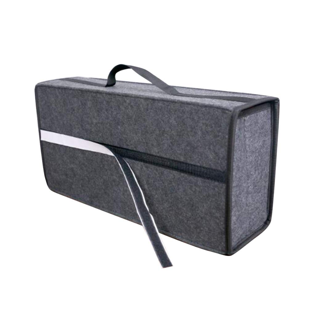 BESPORTBLE Car Trunk Storage Bag Felt Organiser Cargo Bag Compact Foldable Storage Bin Portable for Car Van (grey)