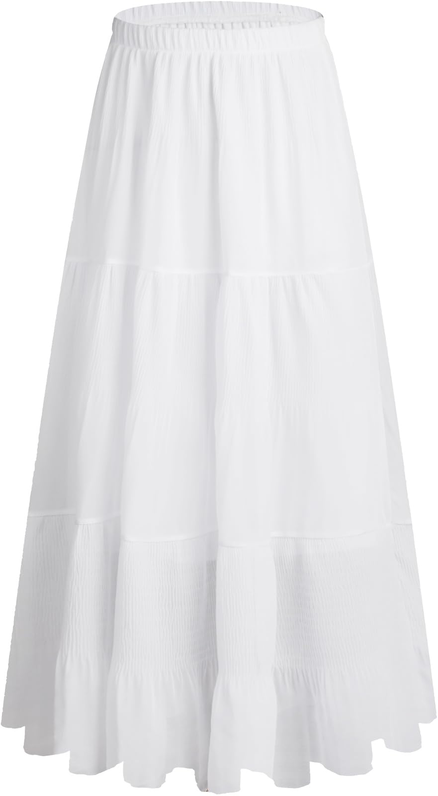 Genfien Faldas Largo Chiffon Mujer Cintura Elástica Alta Bohemia Maxi Falda Línea A Verano