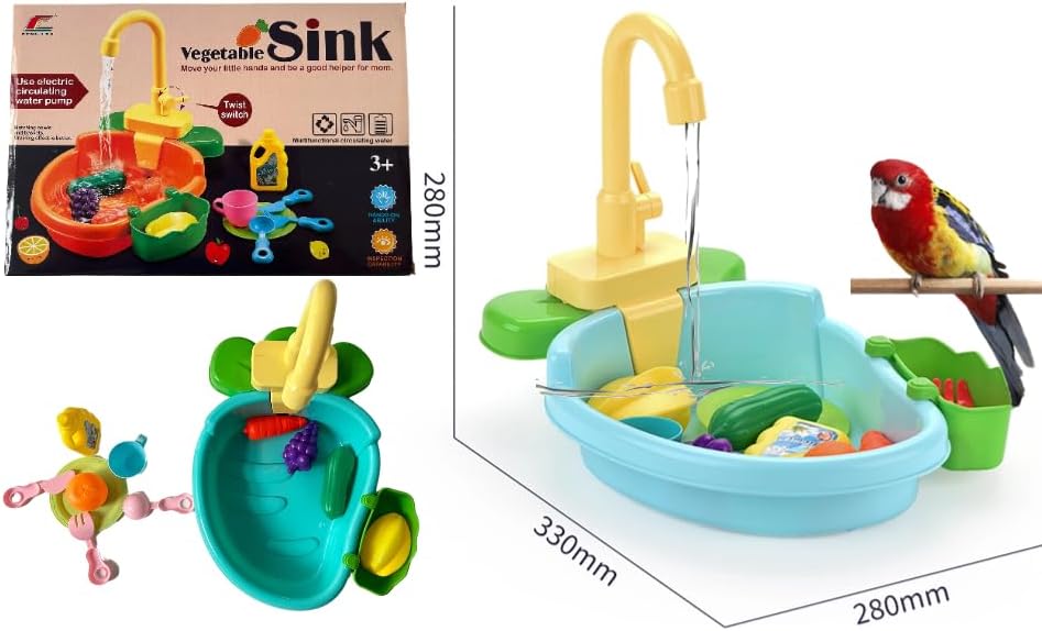 Miniatura 5 de FidosFav Loro bañera automática para pájaros, cuenco de baño de loro, juguete de piscina, ducha de baño, dispensador de agua para loro, periquito,