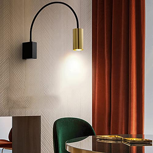 Lámpara de pared de lectura E27 con brazo móvil horizontal para cabecero de cama 2