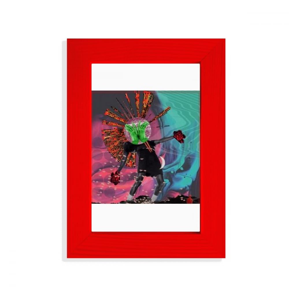 Cadre photo abstrait rouge Dizzy And Fall pour decoration murale salon