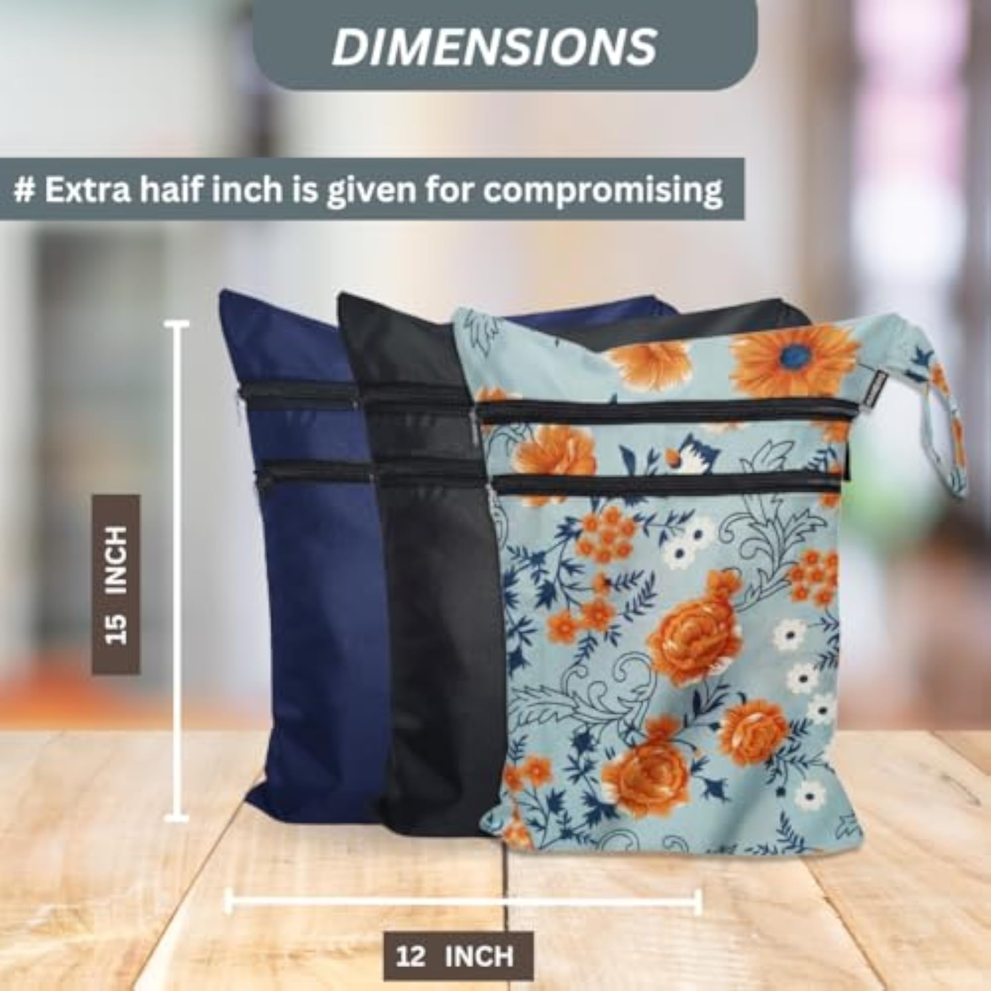 Waterproof Wet Bag 3 Colour, Washable, Reusable