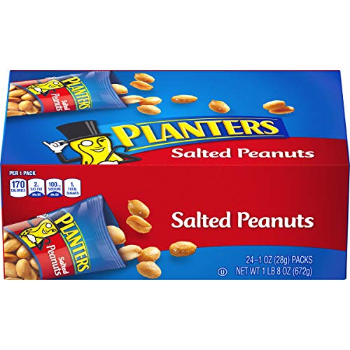 PLANTERS Salted Peanuts, 1 oz. Bags (24 Pack) Snack Size Peanuts with