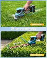 SEESII 3-in-1 Akku Kettensäge, Heckenschere & Grasschere Set – 600W Mini-Kettensäge mit 2×2000mAh Akkus, Leichtes Gartengeräte-Set für Baumschnitt, Sträucher- und Rasentrimmen – Ansicht 6
