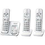 Panasonic KX-TGD593W Link2Cell Bluetooth Cordless Phone with Voice Assist and Answering Machine - 3...