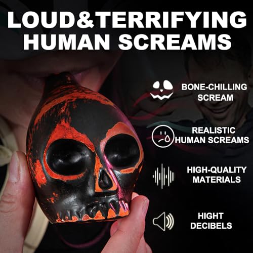 Creepy Aztec Death Scream War Whistle, High Decibels Authentic Human Sounding (Orange)