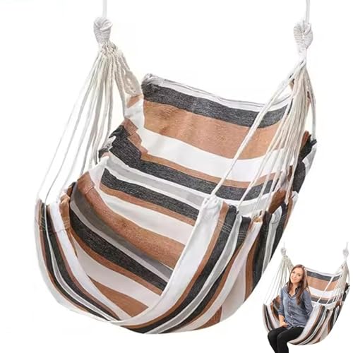 Hängstolskudde – stor hängande gunga inomhus/utomhus solstol | stöder 226 kg – perfekt för sovsalar sovrum uteplatser balkonger – bekväm sittlösning