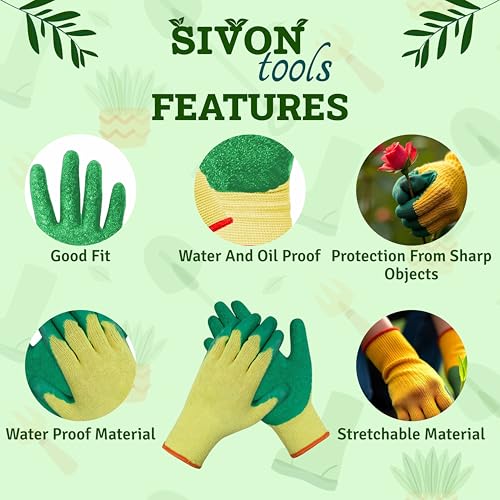 Image of SIVON Comfortable Gardening Hand Gloves | Heavy Duty Gloves for Gardening & Farming | Cut Resistant Farming Gloves for Nursery Plants