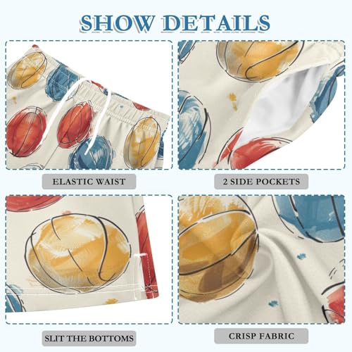 Boys Athletic Shorts Colorful Basketball Soccer Gym Shorts with Pocket for Outdoor Activity 7-15Y 6