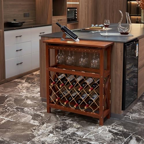 Soporte para 32 botellas de vino GOWE de madera miniatura 4