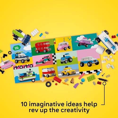 LEGO Classic Creative Vehicles Kit for Kids Ages 5 and Up - Includes Ice Cream Truck, Police Car, and More
