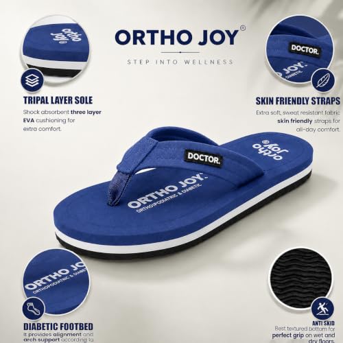 Image of ORTHO JOY EXTRA SOFT Ultra Cushion Slippers for Men's| Doctor | Lightweight & Comfortable| Orthopedic & Diabetic| Casual & Stylish| Non-Slip Durable Mcr Dr Chappals & House Flip flops For Gent's & Boy's