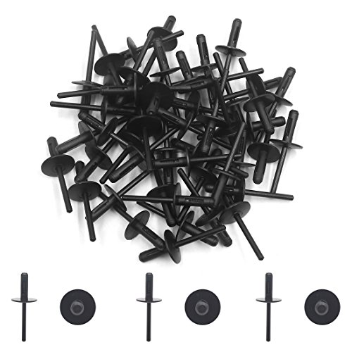 Clip fixation voiture 6mm avec rivet plastique haute résistance pour pare-chocs 50pcs