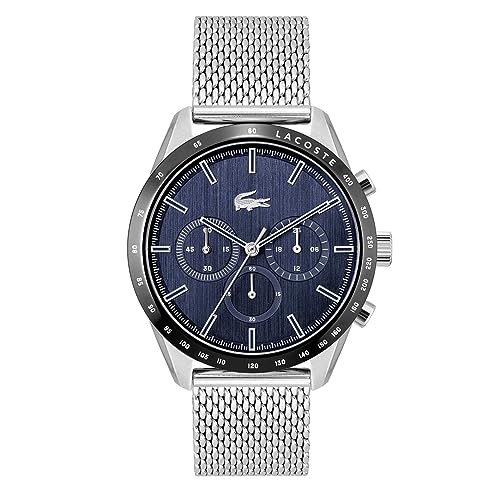 Catálogo de Lacoste Reloj comprados en linea. 50 Lacoste - Reloj para Hombre Boston 2011163 - Cronógrafo de Cuarzo - Caja 42 mm - Acero Inoxidable Plateado - Esfera Azul Cepillada - Pulsera Malla Milanesa - Estilo Deportivo y...