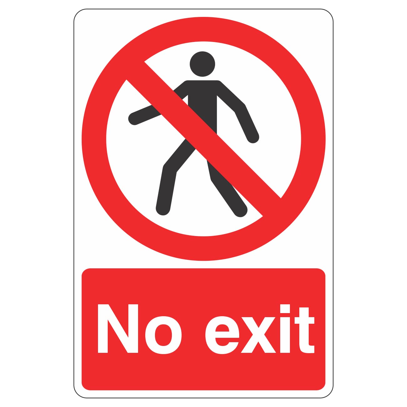 Lasting Impressions (Signs) Limited Red And White 150Mmx200mm No Exit With Man Sign Rigid Plastic
