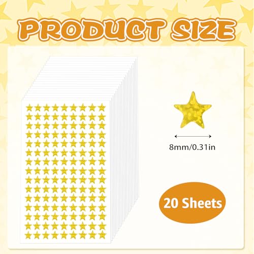 20 Stück Blätter Stern Aufkleber, Goldene Sterne Aufkleber Sternenaufkleber Stern belohnungsaufkleber Selbstklebende Goldene Sternaufkleber Fünf Punkte Belohnungssticker für Kinder Belohnung Schüler