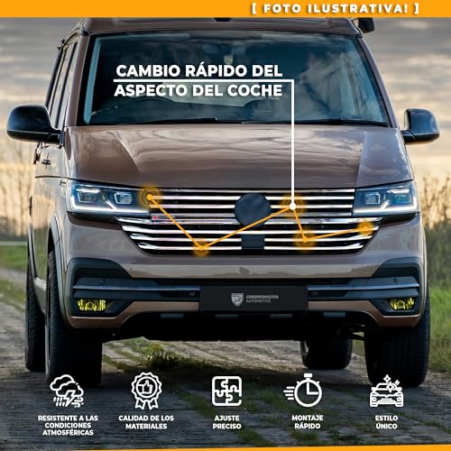 Molduras del radiador de acero inoxidable pulido CHROMEMASTER para rejillas VW T6.1 6