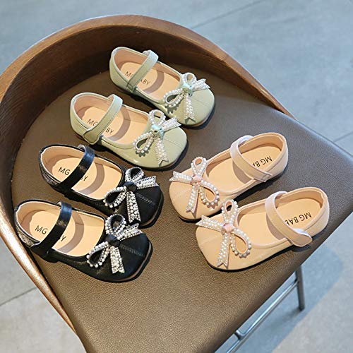 Toddler Little Girl Shoes Mary Jane Flat Shoes Bowknot Ballet 𝙵lats Shoes for Party School Wedding (Black, 5-6Years Little Kid)4