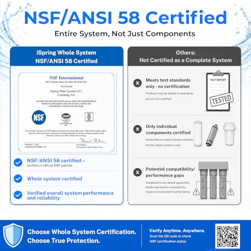 Image of iSpring RO500AK-ORB RO System, NSF /ANSI 58 Certified, 500 GPD with Alkaline