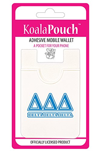 Sorority Shop Delta Delta Delta - Koala Pouch - Adhesive Cell Phone Wallet with Tri Delta Greek Letter Design
