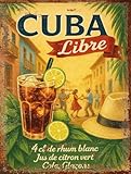 Plaque déco Cuba Libre en aluminium humour rigolo fun rétro vintage 20x30cm pl 0617+