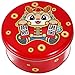 STOBAZA Cookie Tin with Lid 2024 Chinese New Year Cookie Tin Cake Candy Containers Year of The Dragon Chocolate Snack Storage Gift Tin Box - Round