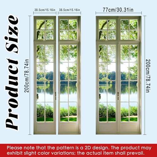 Image of Nuxovilar Lake View Door Stickers Peel Stick PVC 30.3x78.7 Inches