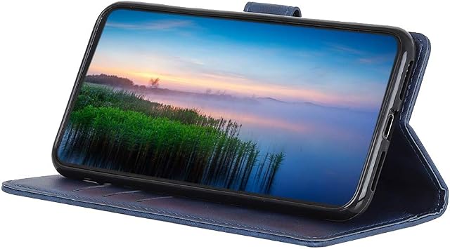 Asus Zenfone 9 /10 対応 手帳型 PUレザー ケース カード収納 スタンド機能付き マグネット式 財布型 YBLSSNW 青