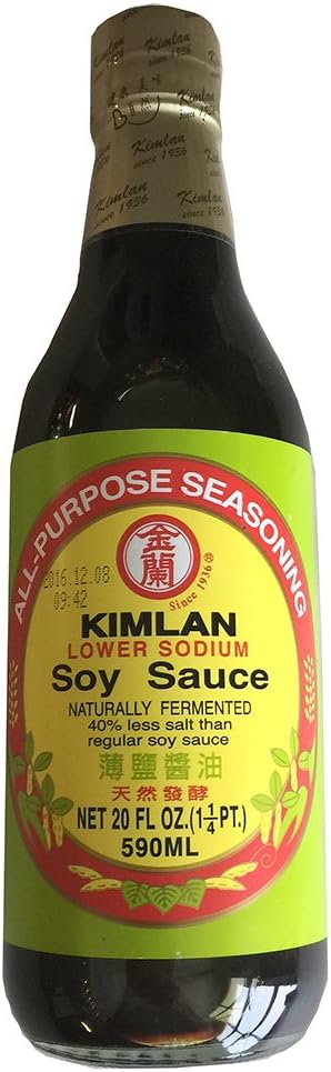 Kimlan Soy Sauce Low Sodium, 20 Ounce (Pack of 2)