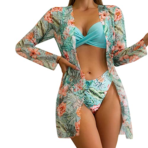 Bikini femme ensemble taille haute masquant les imperfections avec manches longues