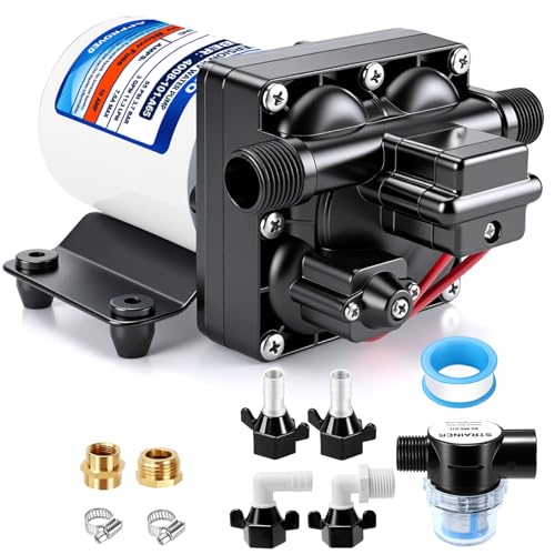 Image of 4008-101-A65 /E65 RV Water Pump,12V RV Water Pump 3.0 GPM &55 PSI Diaphragm Pump Self Priming for RV Plumbing & Camper Water Pump with Pressure Switch Quiet & Smooth Operation
