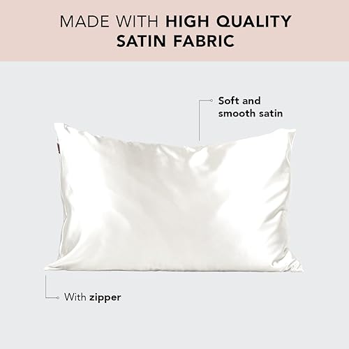 Vista 42 de Kitsch - Funda de almohada de satén con cremallera de tamaño queen/estándar, para el cabello y la piel, funda refrescante más suave que la seda