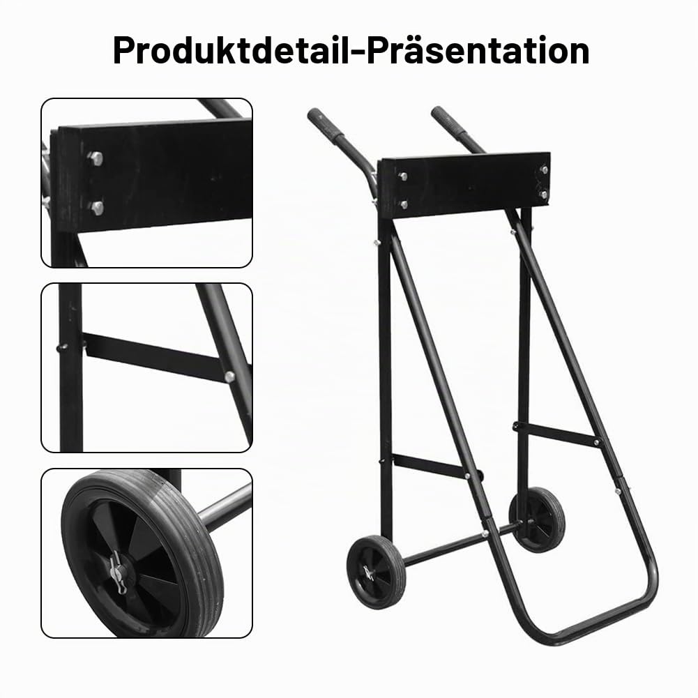 Außenbordmotorwagen, 85 kg Kapazität, faltbarer Boots-Außenbordmotorenständer, 99 cm Höhe, Transportrad, Bootsmotorträger für Reparatur, Wartung, Transport