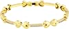 TOPGRILLZ Anklets for Women - 2 mm Heart Bows Design 14K Gold Plated 5A Cubic Zirconia Ankle Bracelets with Fold Over Clasp - Summer Beach Jewelry, 8 IN 9 IN 10 IN