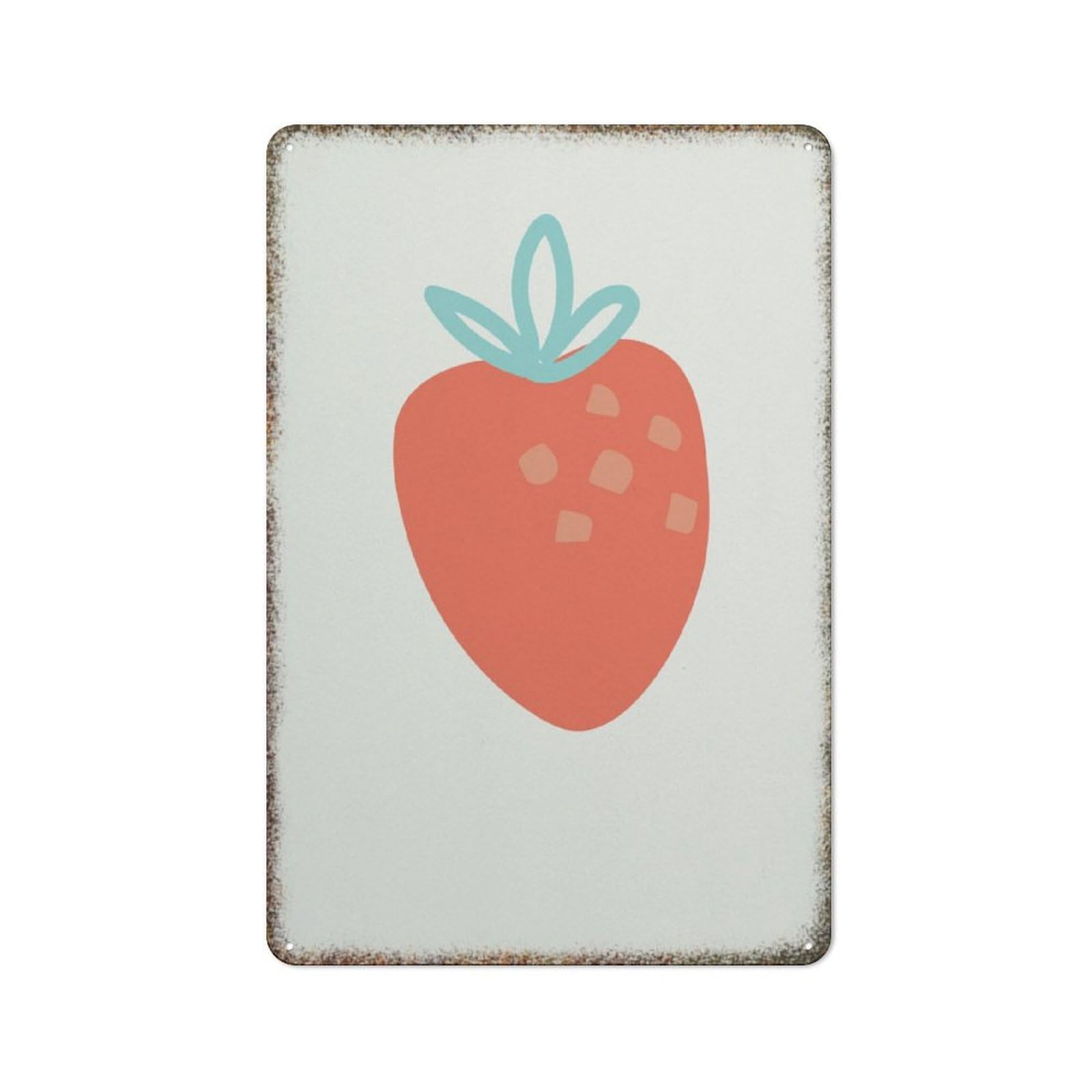 Nursery Strawberry Fruit Sweet Style Retro Metal Home Wall Decor Sign 8x12 inch