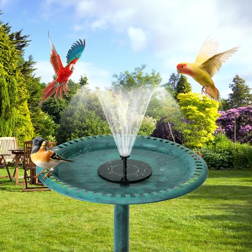 Vecelo BIRD BATH With Solar Powered Fountain thumb #1