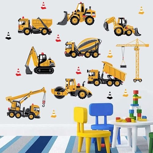Vinilo Decorativo Camión Excavadora para Niños miniatura 1