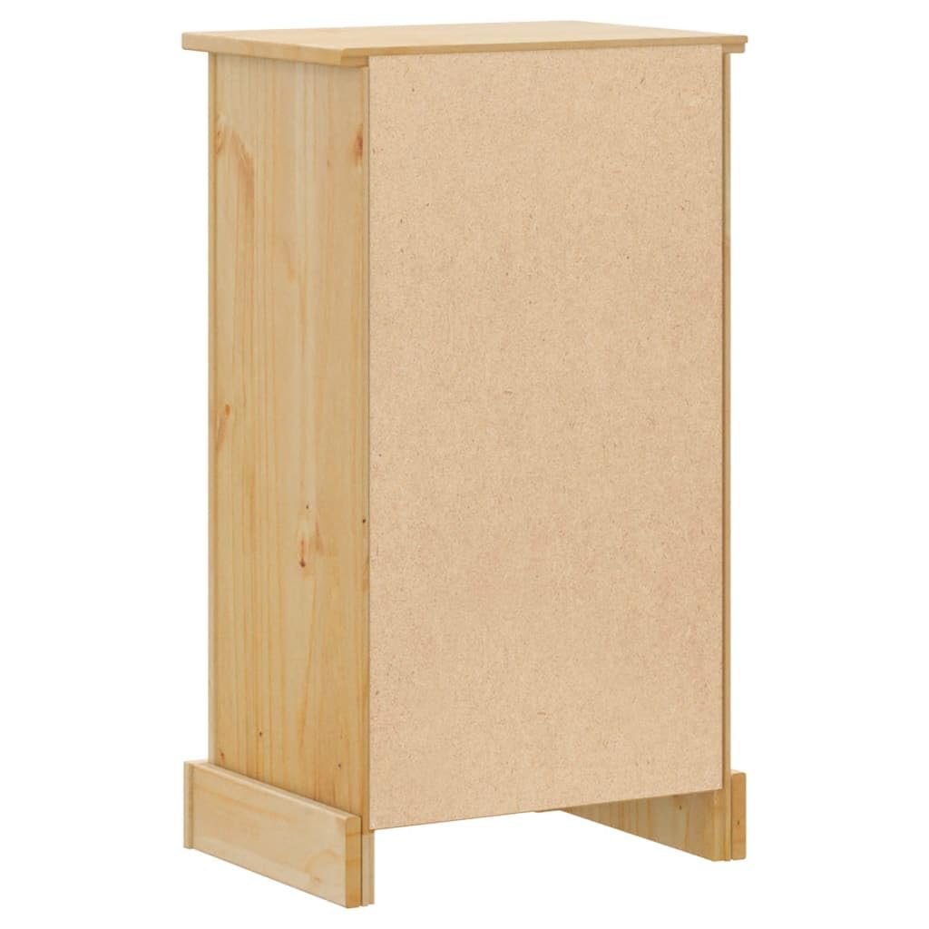 Szafka łazienkowa Corona z litego drewna sosnowego, 45 x 33 x 80 cm, woskowana w kolorze miodowym, z szufladą i drzwiami, do łazienki i mebli łazienkowych