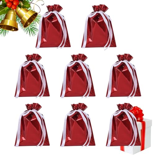 クリスマスラッピングバッグ | クリスマスキャンディ包装袋 8枚 - 結婚式や友達への装飾パーティーの記念品 誕生日 フェスティバル ジュエリーツリー キッズクッキー