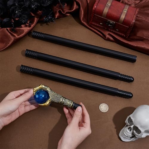 Image of GORGECRAFT Antique Cane Vintage Walking Stick Gold Eagle Claw Blue Ball Grasping King Stick Halloween Party Cosplay Scepter Plastic Costume Canes Magic Wand Punk Prop for Themed Events Stage Shows