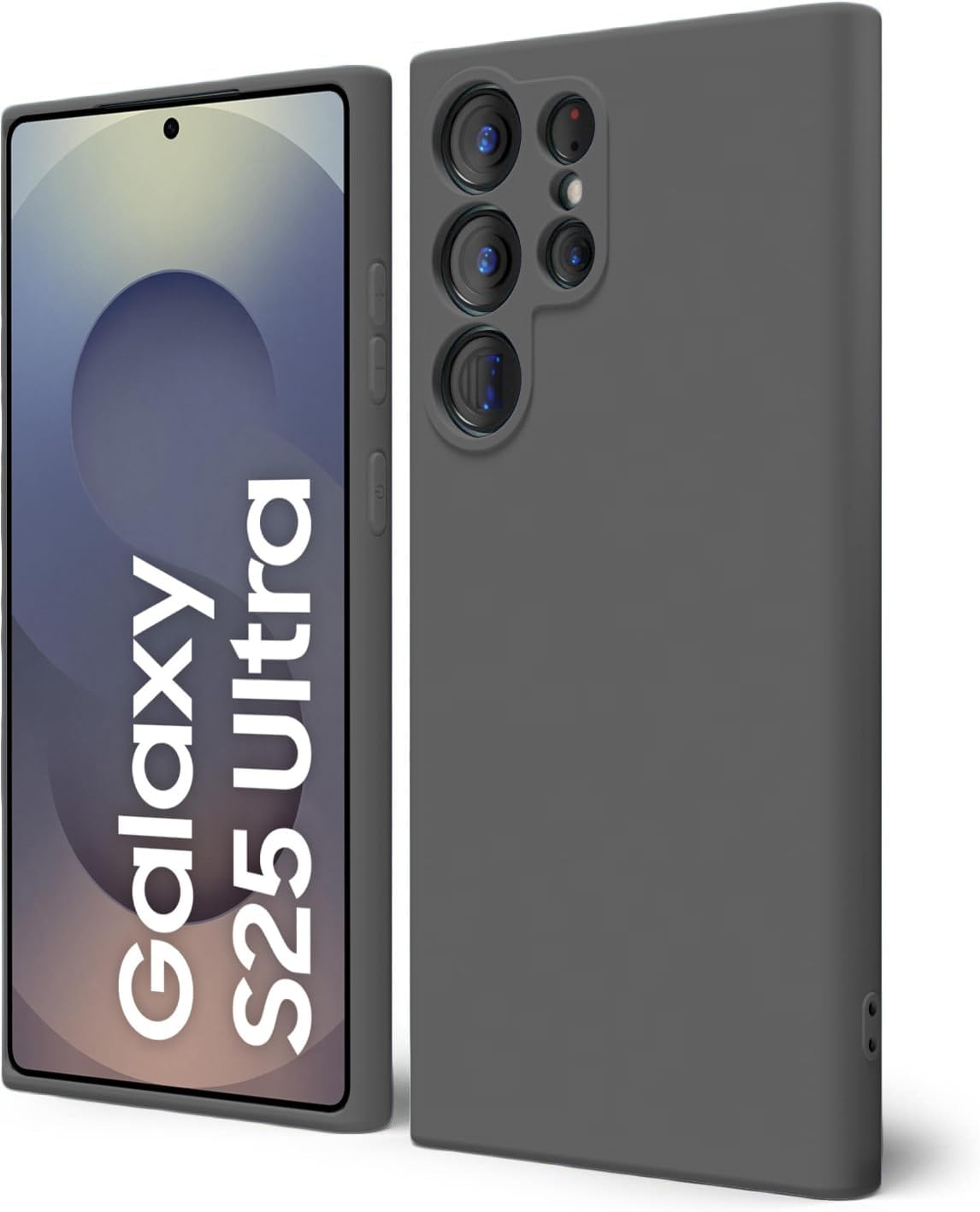 DIZORO Microfiber Candy Case Compatible for Samsung S25 Ultra 5g Smooth Touch Cushion Liquid Soft Silicone Gel Rubber Phone Cases Non-Slip Full Body Protective Shockproof Back Cover (New Space Grey)-image-7