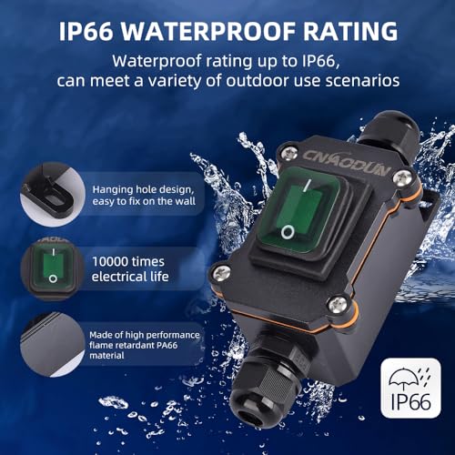 Snapklik.com : CNAODUN Waterproof Inline Cord Switch 35A-125V,30A-250V ...