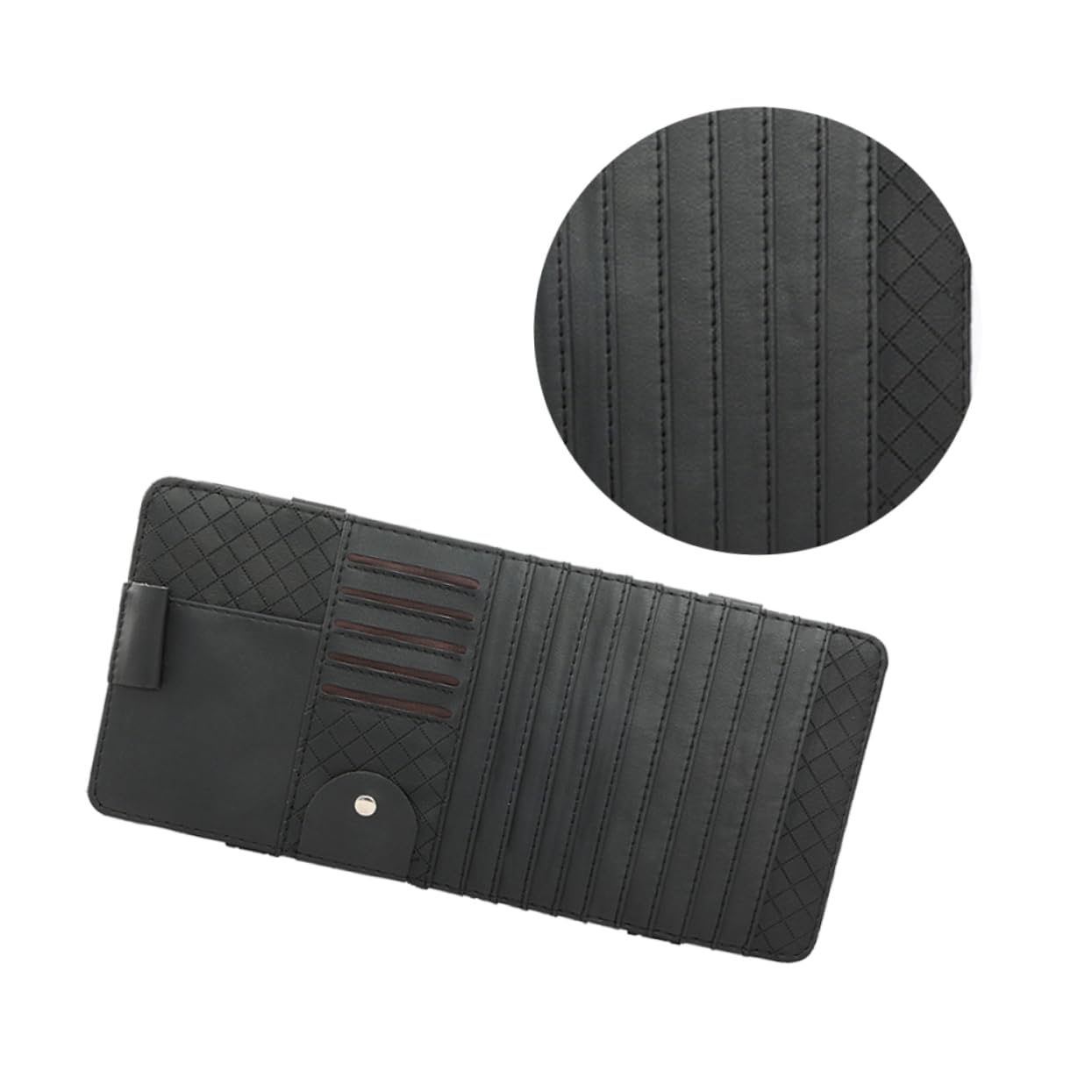 Mobestech 2stücke Multi-funktionale Sonnenblenden Organizer Tasche Für Fahrzeug Ledertasche Zur Cd Und Stiftaufbewahrung Schwarz Mit Sicherem Stauraum Stilvollem Design Und Einfachem
