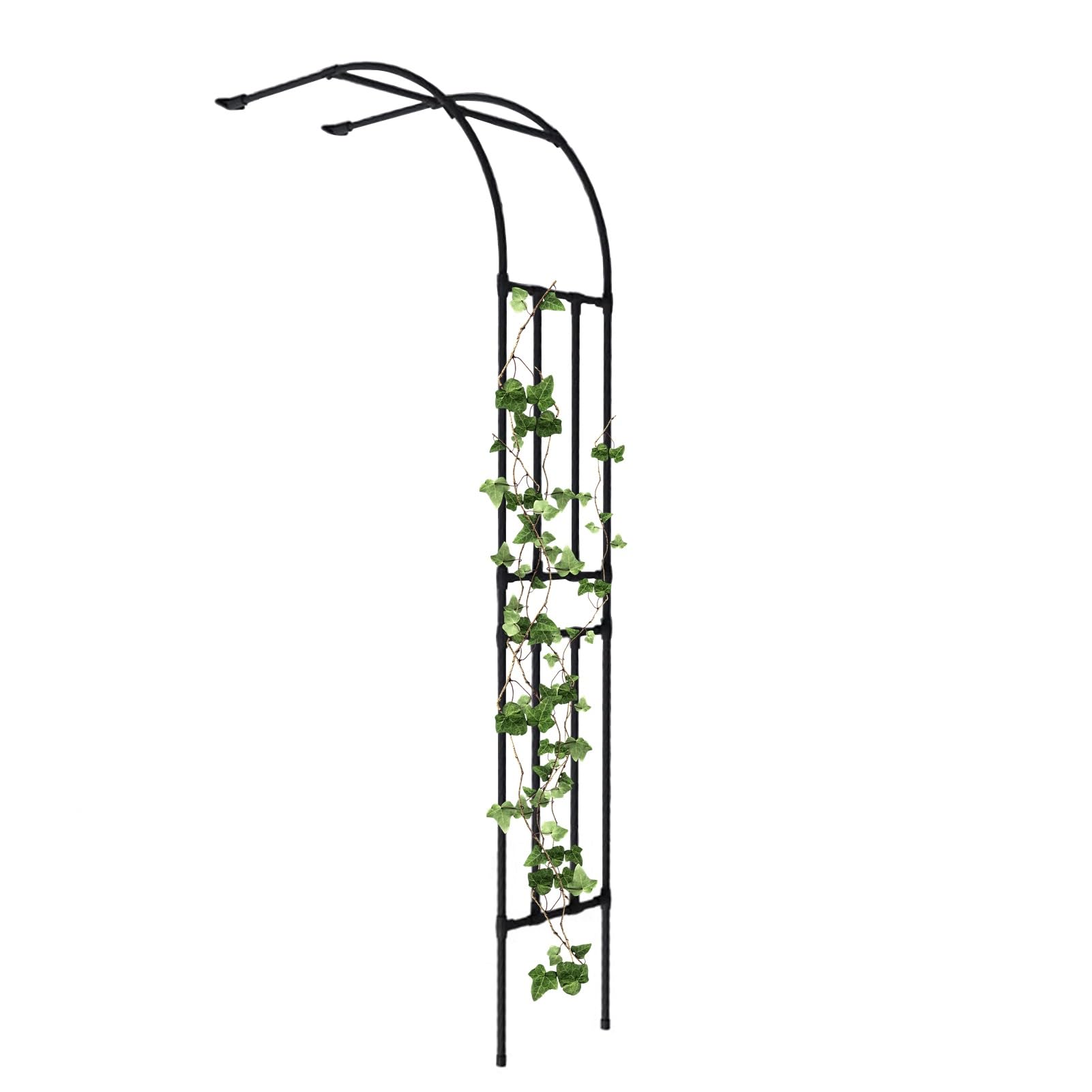 Halbogiges Rankgitter für Kletterpflanzen Metall Pflanzenstütze Deko Gartenbogen Gartenlaube für Hochzeit Gartenparty Pflanzenstütze Blumenständer (1,80m x 0,40m x 2,40m)