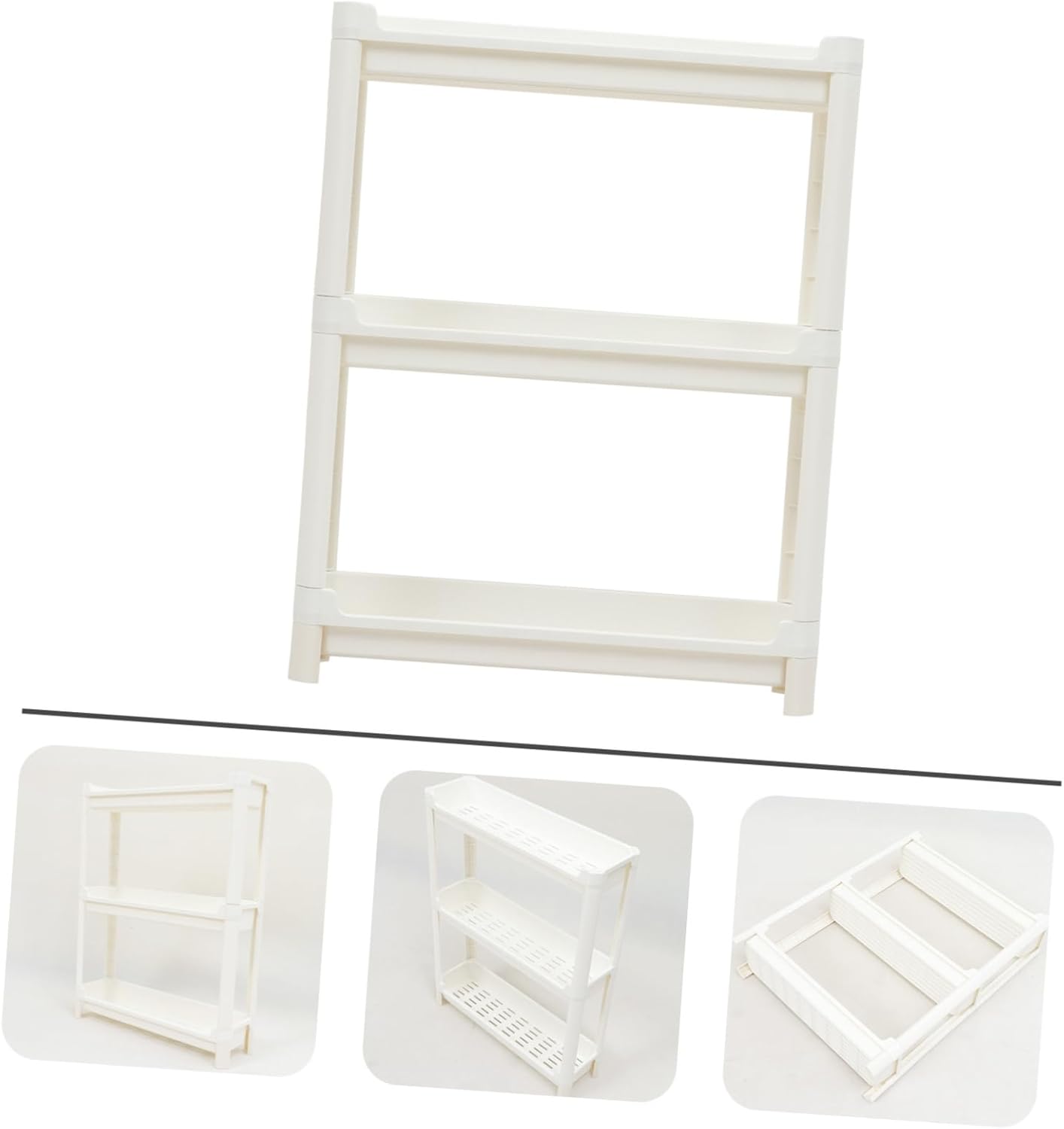1pc Multilayer Plastic Storage Rack for Bathroom Living Room Shelf Organizer Stability Feet Easy to Clean for Space Optimization