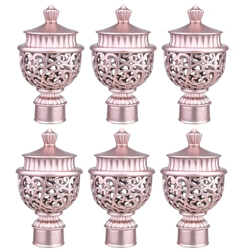 TOYANDONA 6 Pièces Embouts Décoratifs en Plastique pour Tringles à Rideaux, Adaptés pour Tringles de 26-28 MM, Accessoires pour Voilages et Rideaux
