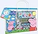 Set d'écriture Peppa Pig : stylos, autocollants, modèles de coloriage, règle, taille-crayon, etc.